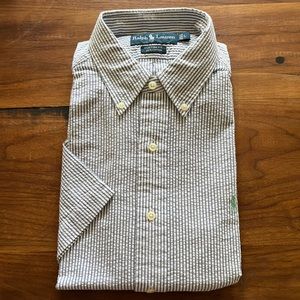 NWT — Ralph Lauren Polo Short Sleeve Custom Fit Striped Dress Shirt